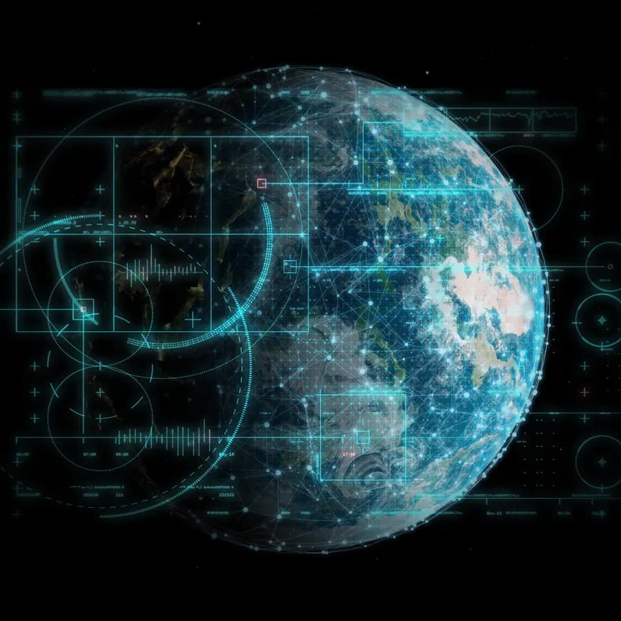 Illustration of a secure, connected digital globe